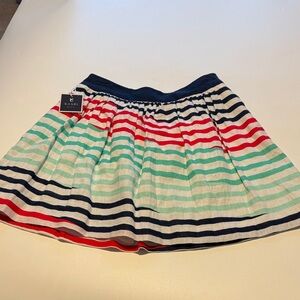 Kaari Blue Striped Cotton Skirt - Navy, Red, Mint